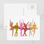Colorful Dancing Ballerinas Briefkaart (Voorkant / Achterkant)