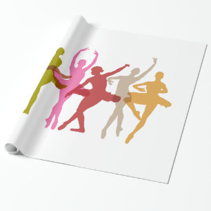 Colorful Dancing Ballerinas Cadeaupapier