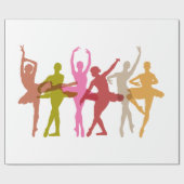 Colorful Dancing Ballerinas Cadeaupapier (Vlak)