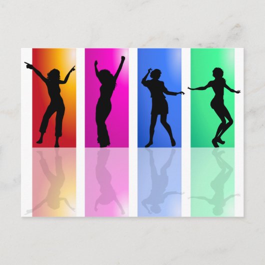 Colorful Dancing Silhouette Briefkaart (Voorkant)