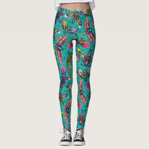 Colorful Death Moths Leggings