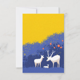 Colorful Deer Family Buck, doe en baden eten.