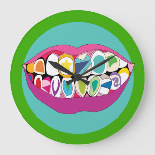 Colorful Dentist Kantoor Tooth Teeth Smile Grote Klok