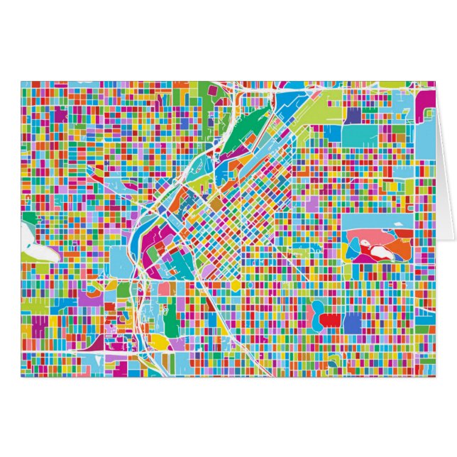Colorful Denver Map (Voorkant Horizontaal)