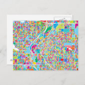 Colorful Denver Map Briefkaart (Voorkant / Achterkant)