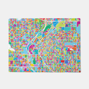 Colorful Denver Map Deurmat