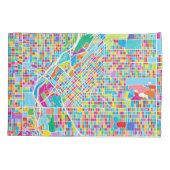 Colorful Denver Map Kussensloop (Achterkant-Links)