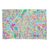Colorful Denver Map Kussensloop (Voorkant-Links)