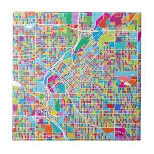 Colorful Denver Map Tegeltje