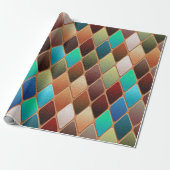Colorful Diamond Pattern Cadeaupapier (Uitgerold)