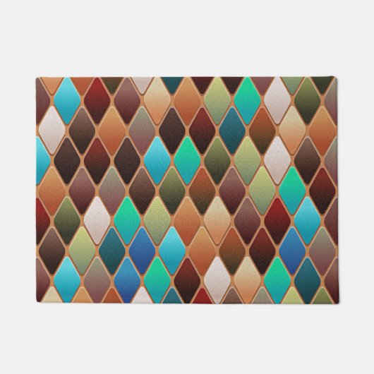 Colorful Diamond Pattern Deurmat (Voorkant)