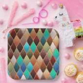 Colorful Diamond Pattern Papieren Bordje (Feest)