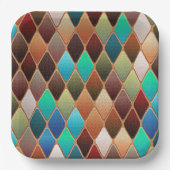 Colorful Diamond Pattern Papieren Bordje (Voorkant)
