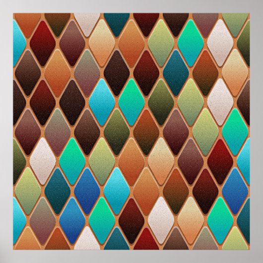 Colorful Diamond Pattern Poster (Voorkant)