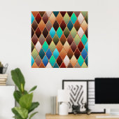 Colorful Diamond Pattern Poster (Thuiskantoor)
