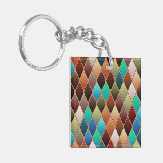 Colorful Diamond Pattern Sleutelhanger (Voorkant Links)