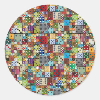 Colorful Dice Ronde Sticker