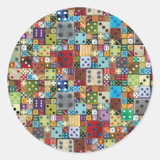 Colorful Dice Ronde Sticker