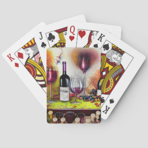Colorful Digital Art bij wijnproeven Pokerkaarten