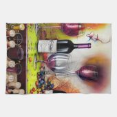 Colorful Digital Art bij wijnproeven Theedoek (Horizontaal)