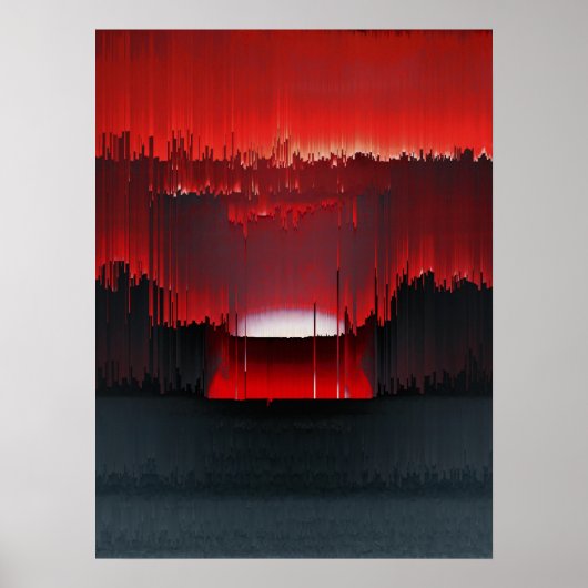 Colorful Digital Sunset Glitch Poster (Voorkant)