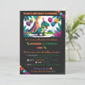 Colorful Dino Balloons Invite – Editable Kaart (Staand voorkant)