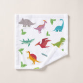 Colorful Dinosaur Bath Towel Set Bad Handdoek (Wasdoekje)