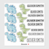 Colorful Dinosaur illustrations autocollants avec (Feuille)