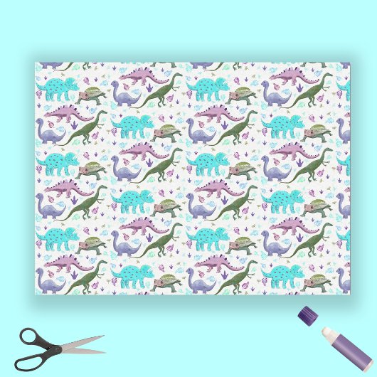 Colorful Dinosaur Mania Tissuepapier
