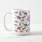 Colorful Dinosaur monogrammemeisjes Koffiemok (Links)