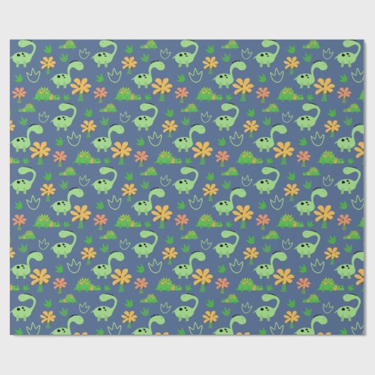 Colorful Dinosaur Pattern Cadeaupapier (Vlak)