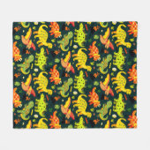 Colorful Dinosaur Pattern Fleece Deken (Voorkant (Horizontaal))