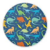 Colorful Dinosaur Pattern Keramische Knop (Voorkant)