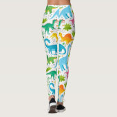 Colorful Dinosaur Seamless Pattern, Dinosaur Seaml Leggings (Achterkant)