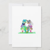 Colorful Dinosaur Wedding Save The Date (Achterkant)