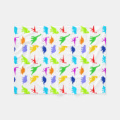 Colorful Dinosaurs Fleece Deken (Voorkant (Horizontaal))