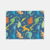 Colorful Dinosaurs Fleece Deken (Voorkant (Horizontaal))