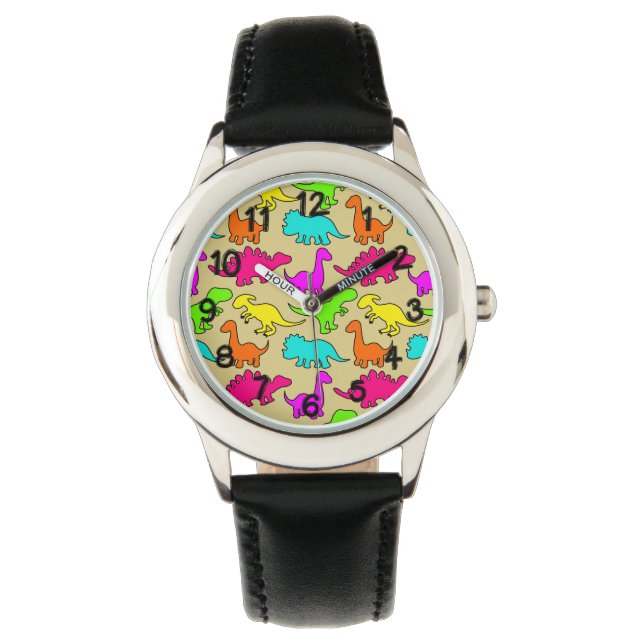 Colorful Dinosaurs Horloge (Voorkant)