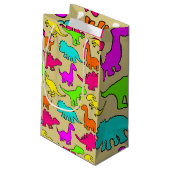 Colorful Dinosaurs Klein Cadeauzakje (Achterkant Gekanteld)