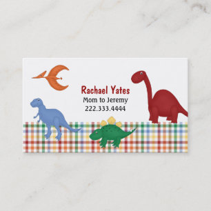 Colorful Dinosaurs mammikaart Contactkaartje