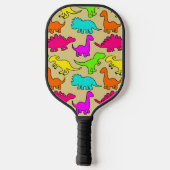 Colorful Dinosaurs Pickleball Paddle (Achterkant)