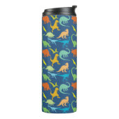 Colorful Dinosaurs Thermosbeker (Gedraaid links)