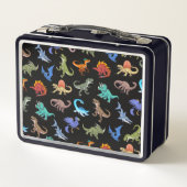 Colorful Dinosaurs Tin Lunch Box (Achterkant)