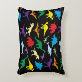 Colorful Dinosaurs Waterverf Kinder Patroon Accent Kussen (Voorkant(Verticaal))