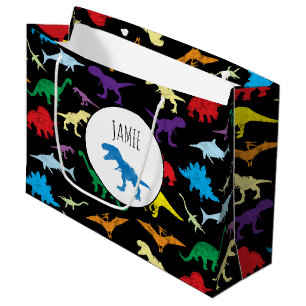 Colorful Dinosaurs Waterverf Kinder Patroon Groot Cadeauzakje