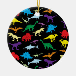 Colorful Dinosaurs Waterverf Kinder Patroon Keramisch Ornament