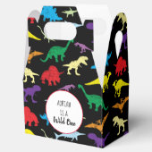 Colorful Dinosaurs Wild One Kids Birthday Bedankdoosjes (Geopend)