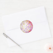 Colorful Disco Ball Pink Classic Round Sticker (Envelop)