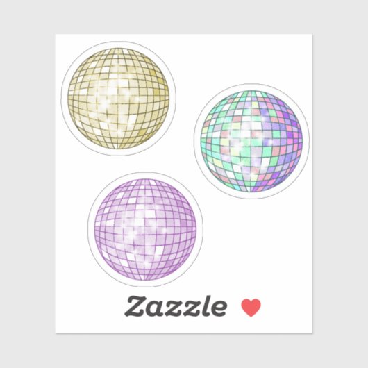 Colorful Disco Balls Sticker Set (Vel)