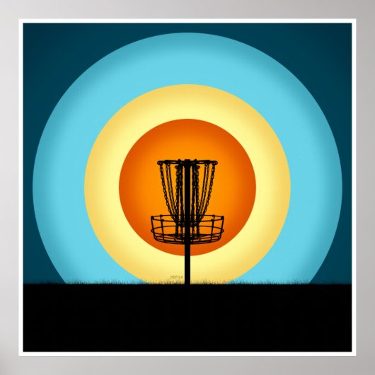 Colorful Disk Golf Basket Poster (Voorkant)